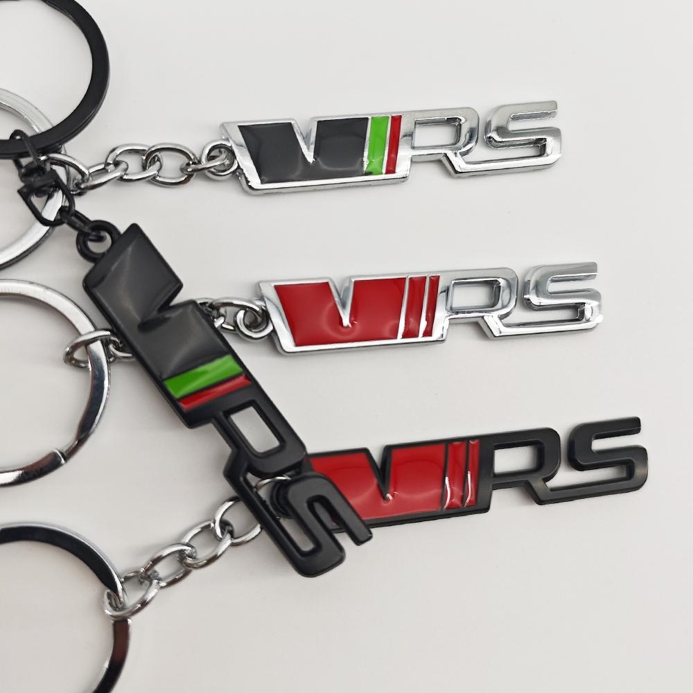 HGWE4 Metall Autoschlüsselanhänger Schlüsselanhänger Halter Auto Schlüsselanhänger Anhänger für Skoda VRS Logo Octavia RS Fabia Rapid Superb Kodiaq Auto Zubehör