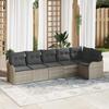 6-Piece Garden Sofa Set with Cushions In Light Grey Poly Rattan 3354391