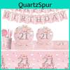 Kit de Festa Completo Para 21º Aniversário Conjunto de Louça Rosa e Faixa Para Uma Celebração Memorável