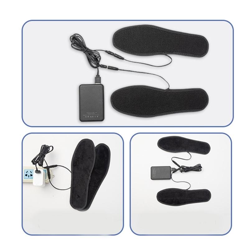 USB Heated Shoe Insoles Feet Warm Sock Pad Mat Electrically Heating Insoles Washable Warm Thermal Insoles 35-44 yards