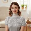 Embroidered Chiffon Detachable Fake Collar Elegant Removable Collar Blouse Lace Collar  Neck Cover
