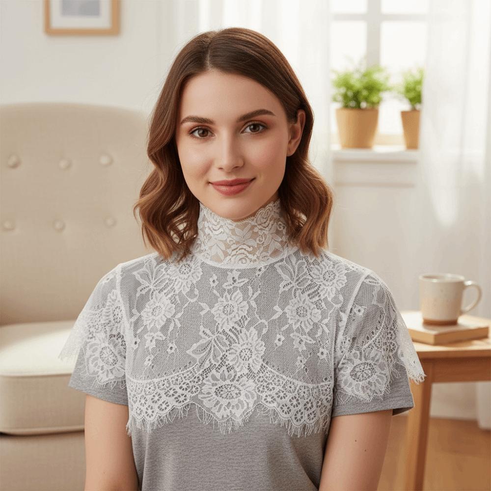 Shawl Wrap Blouse Lace Collar Elegant Removable Collar Women Detachable Fake Collar  Top Decoration