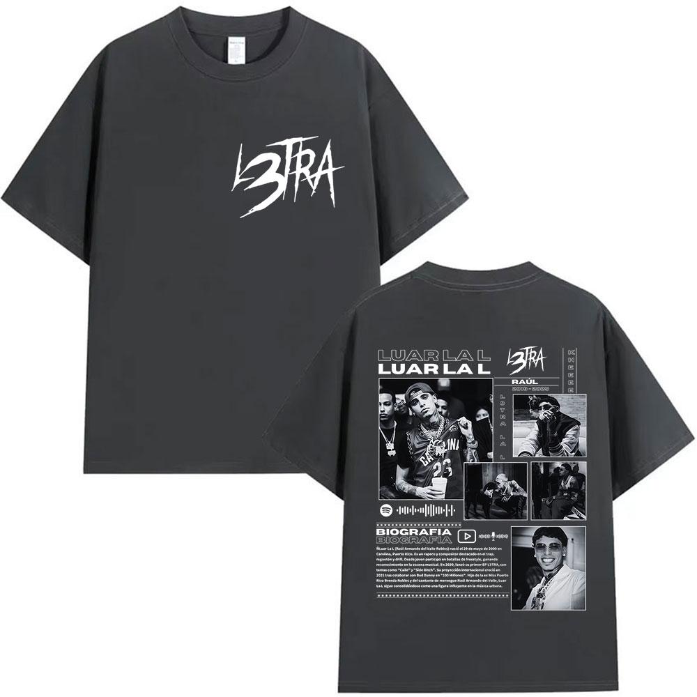 

Rapper Luar La L L3tra Album Graphic T Shirt Unisexs Hip Hop Gothic Short Sleeve Cotton Tshirt Vintage Punk Clothing Tshirts S