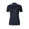 Sport Versatile Minimalist Small Logo Striped Short Sleeve Polo Shirt Women Tops Royal-Blue A11W433107FNV