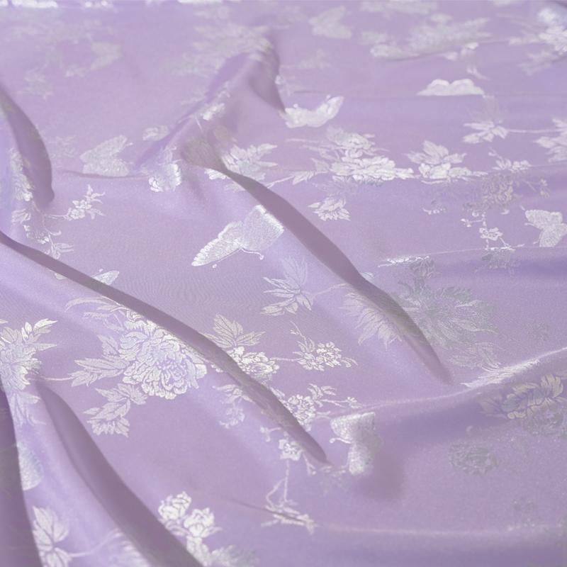 Chinese Style Ancient-style Cotton Bird Patterned Hollowed-out Fabric Flowered Jacquard Silk Satin Fabric Dress Shirt Cheongsam