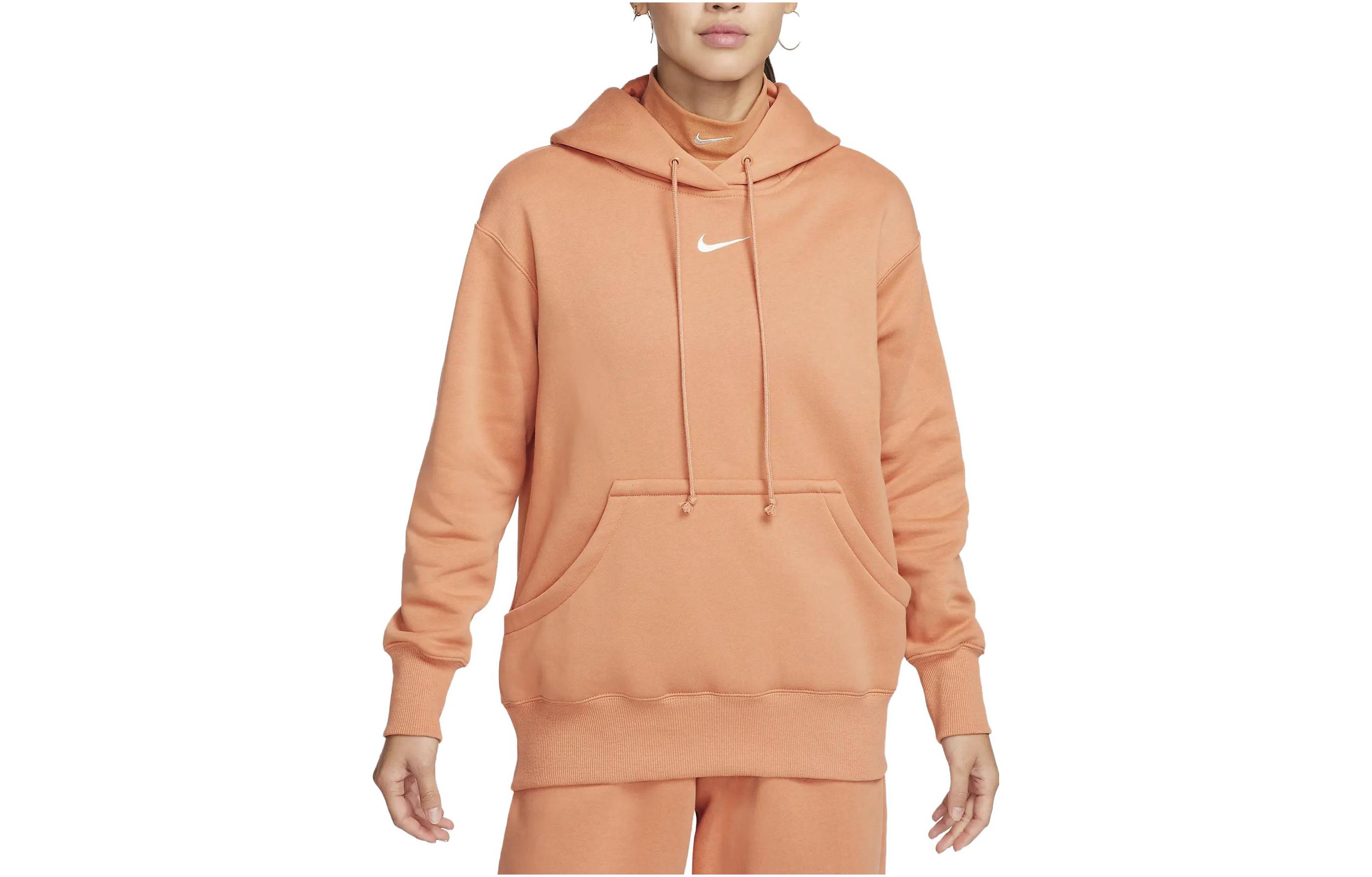 Nike Sweatshirts Women s Orange Hooded Moderate Other DQ5861-225 L