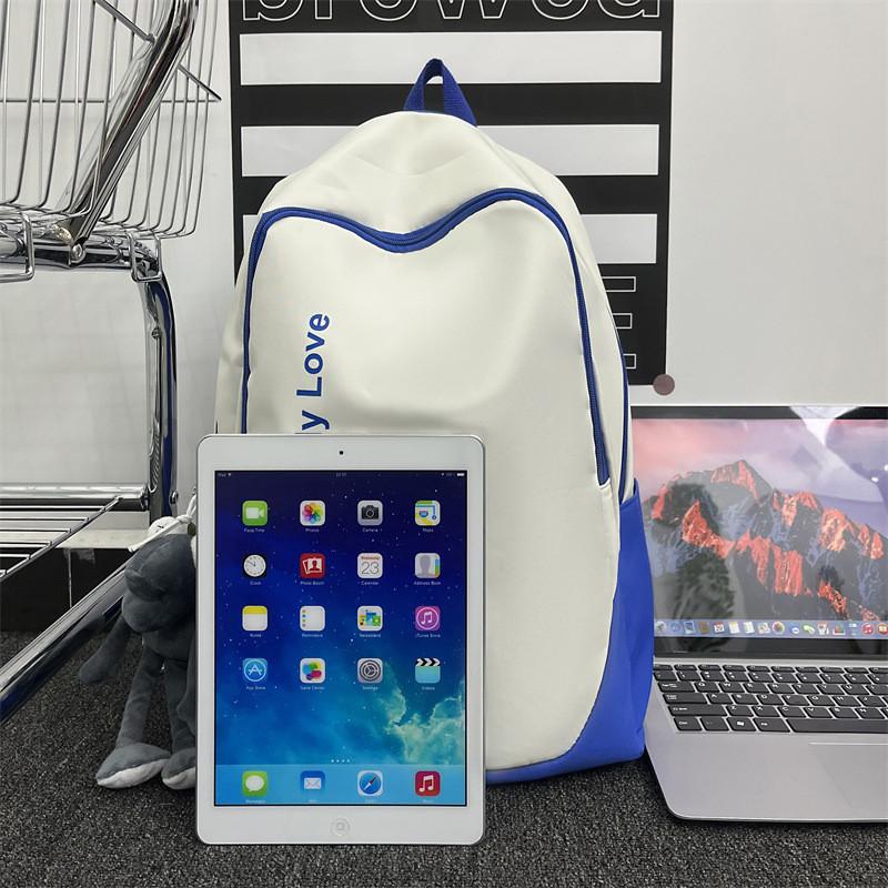 University Student Letter Backpack Large Capacity Nylon Waterproof For Daily Use