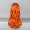 Anime Wig 60cm Heat Resistant Lolita Style Harajuku Fashion Orange Soft Wave Long Curly Nami Style Anime Cosplay Wig Costume Wig with Wig Net