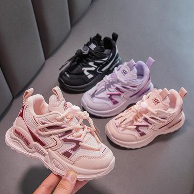 Scarpe da papà da bambina Autunno Nuove Sneakers da bambino in mesh a suola morbida