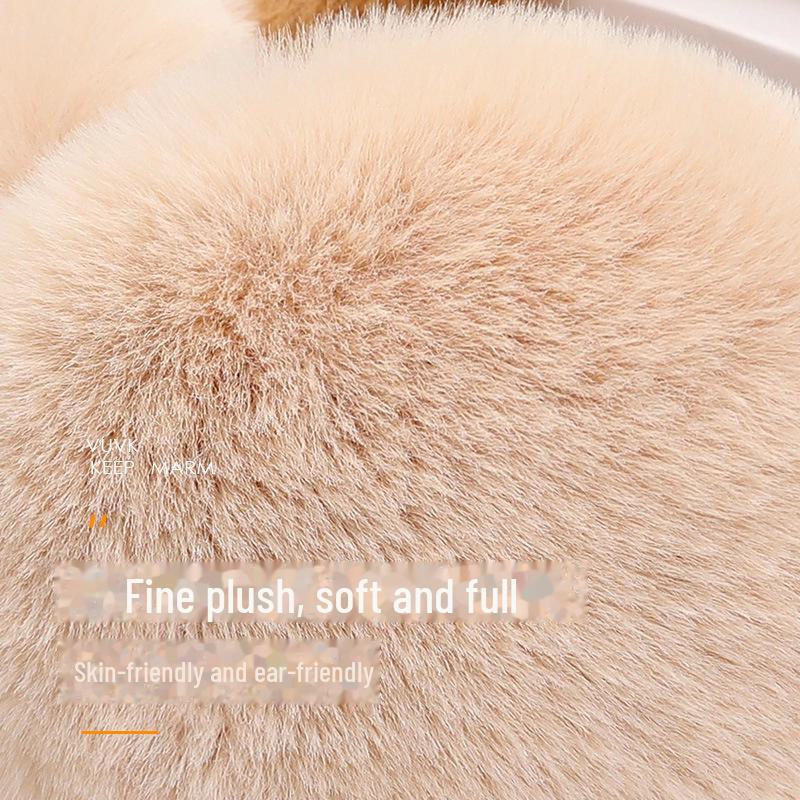 Plush Foldable Earmuffs with Big Eyes - Velvet, Cold-Proof, and Warm for Winter