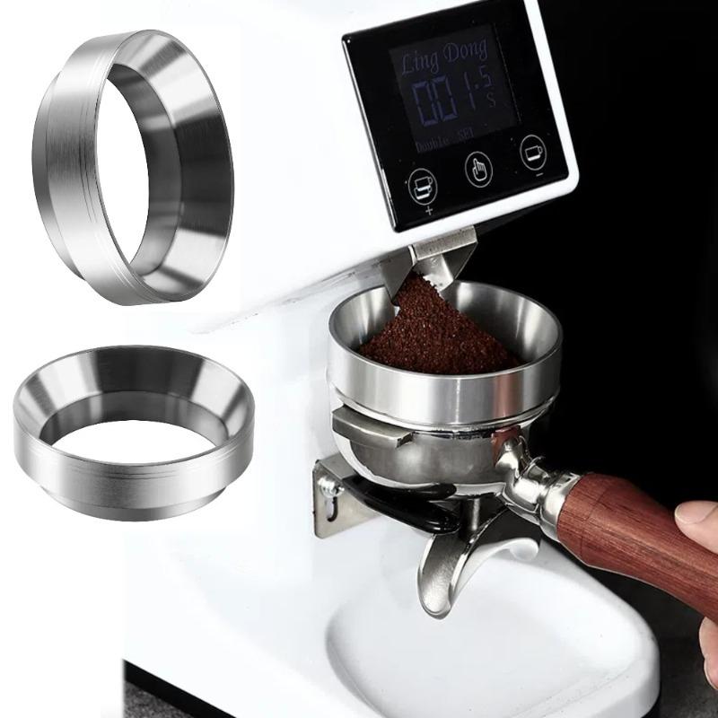 Stainless Steel Espresso Dosing Funnel Compatible Coffee Grinder Powder Dispenser Ring for Home Office Restaurant Use