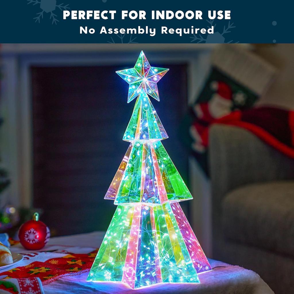 JOYFY15 i Prismatic Iridescent Julegrantlys Dekorasjoner Prismatic Christmas100 LED-lys for Julaften Nattdekor