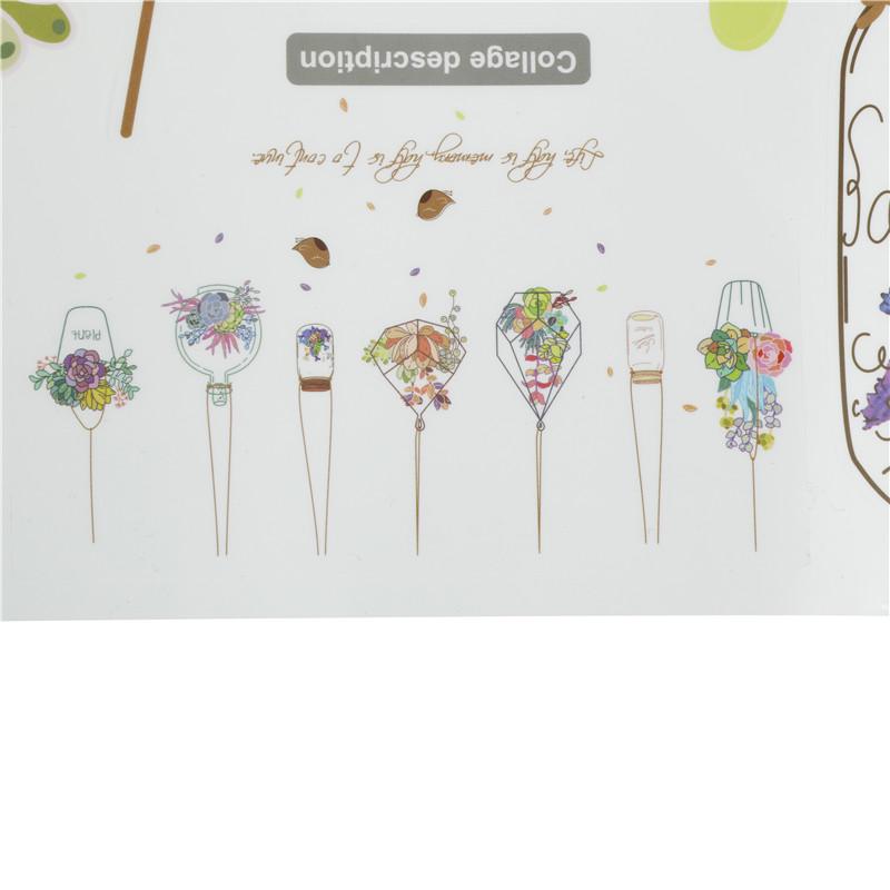 Kreativní květinové rostliny Chlorophytum Odnímatelné samolepky na zeď Dekorativní samolepka