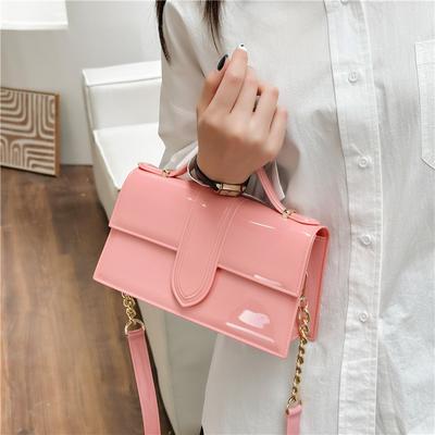 225 Sommer neue einfarbige Jelly Bag schlichte tragbare Schultertasche Umhängetasche Damen-Achseltasche Postbote vielseitige kleine Tasche