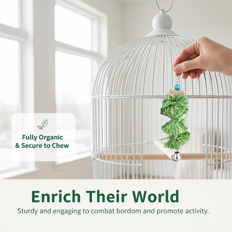 1/2Pcs Parrot Chew Toys Durable Non Toxic Natural Corn Husk Ball Cob String For Cockatiel Lovebird Hanging Foraging Bird Toys