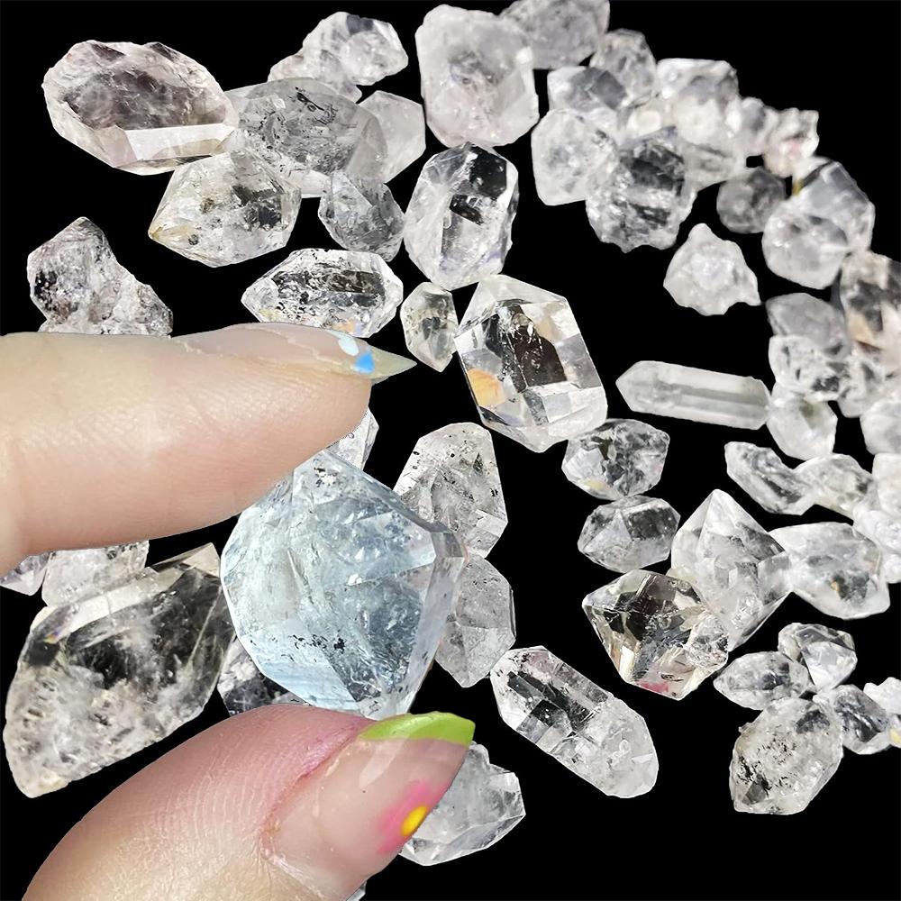 5Pcs Natural Herkimer Diamond Quartz Crystal - Raw Irregular Shaped Stone For Reiki Healing And Home Decor Collectible Stones