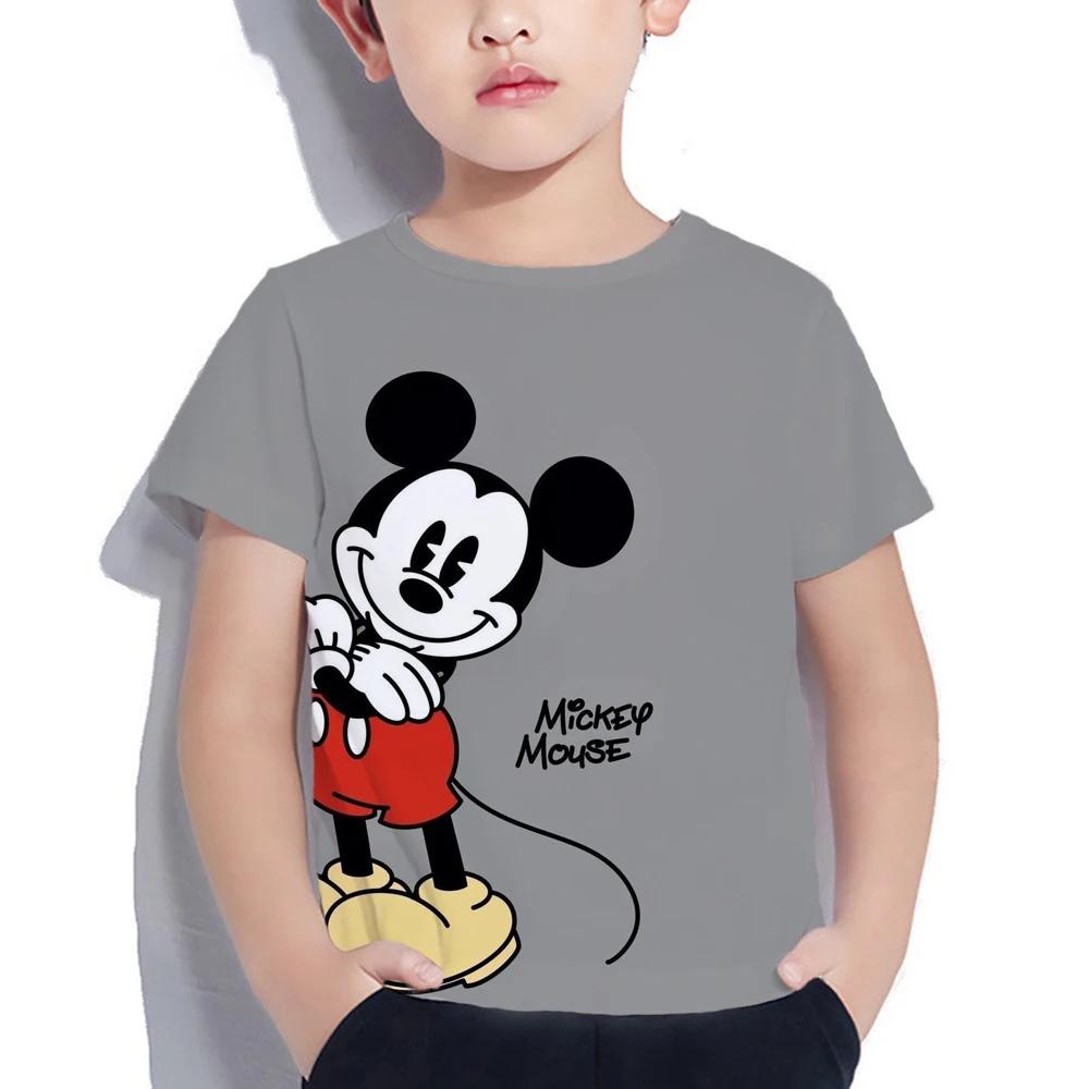 

2024 Летняя футболка с принтом Disney Mickey Mouse 3D Футболки с героями мультфильмов для мальчиков и девочек Летняя футболка с коротким рукавом Топы с героями мультфильмов Одежда 100 cm