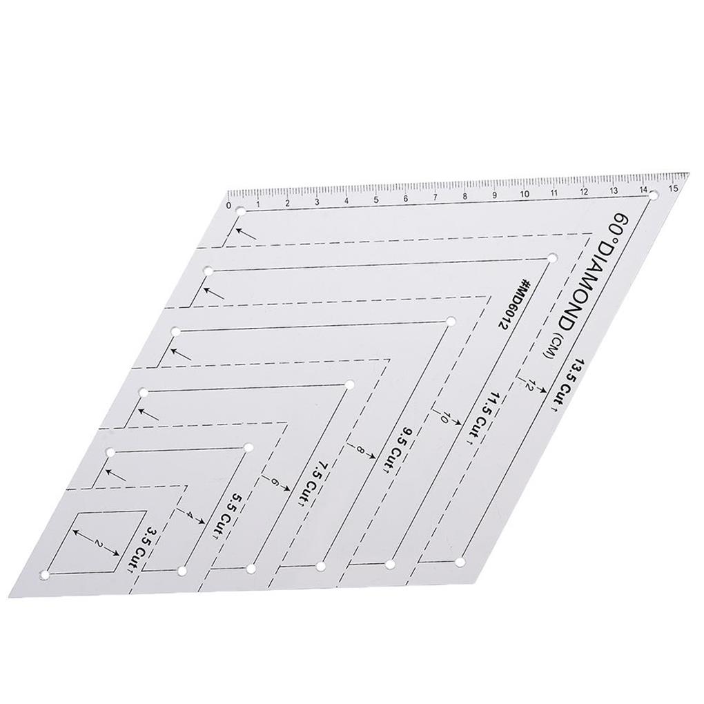 4Pcs Lightweight Quilting Ruler Hexagon 60-Degree Templates Handmade Patchwork Ruler Sewing Rulers Measuring Tools