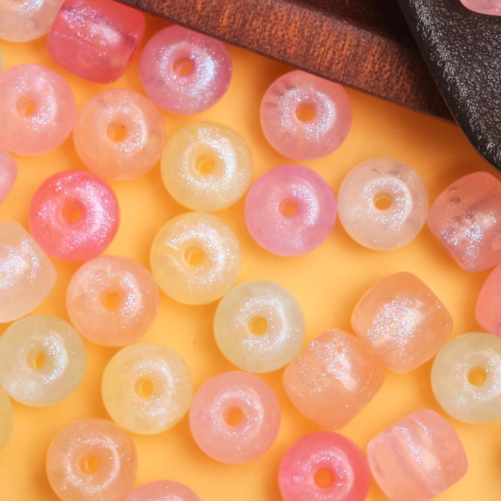 100pcs 9.7*10.8mm 8 Colors Acrylic Round Loose Beads for Bracelets Earrings Necklace Jewelry Making Fashion DIY Accessories