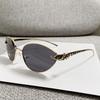 Popular Vintage Metal Oval Sunglasses Women For Men Luxury Brand Designer Sun Glasses Steampunk Gold Leopard Shades Uv400