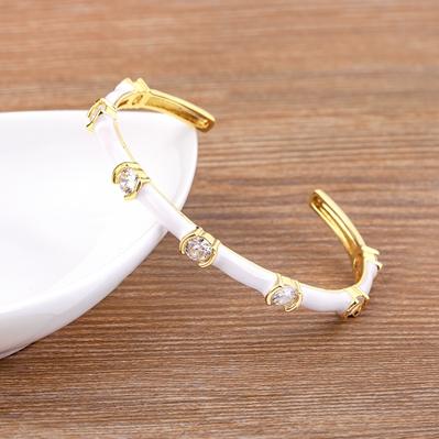 

Nidin New Arrival 6 Colors Temperament Bamboo Open Thin Bangle High Quality Handmade Anniversary Gift Adjustable Party Jewelry 56-58mm белый