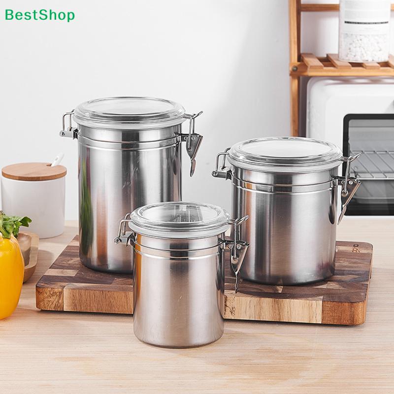 Stainless Steel Airtight Canister,Clamp Lid Food Storage Jars for Kitchen,Coffee/Tea/Sugar/Snack Containers with Seal Lids