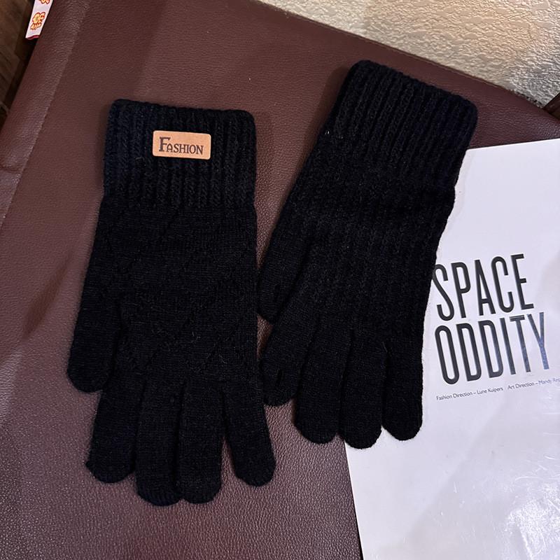 Winter Strick Herren Touchscreen Handschuhe Mit Atmungsaktiver Wolle Für Outdoor Radfahren
