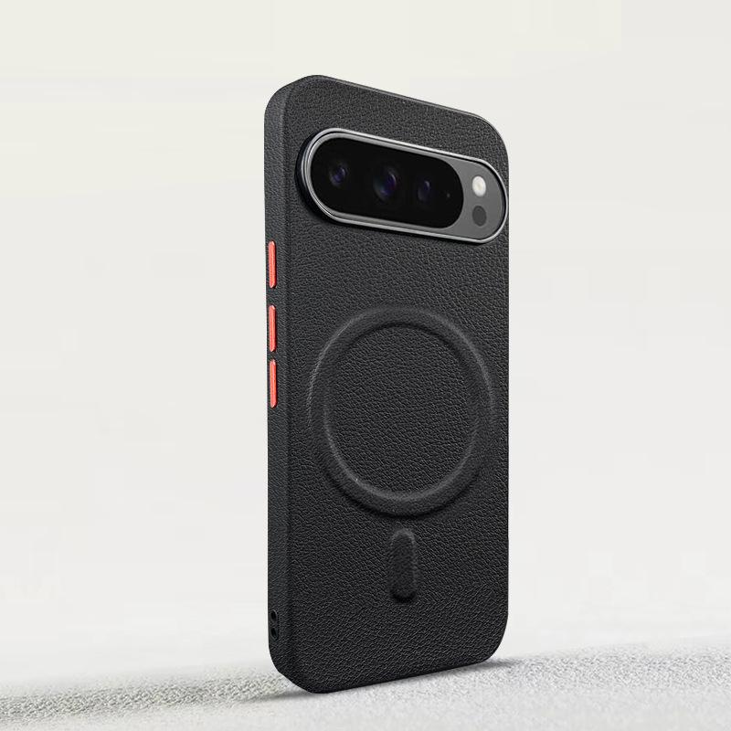 Google Pixel 10 Pro PU Leather Magnetic Case with Independent Buttons