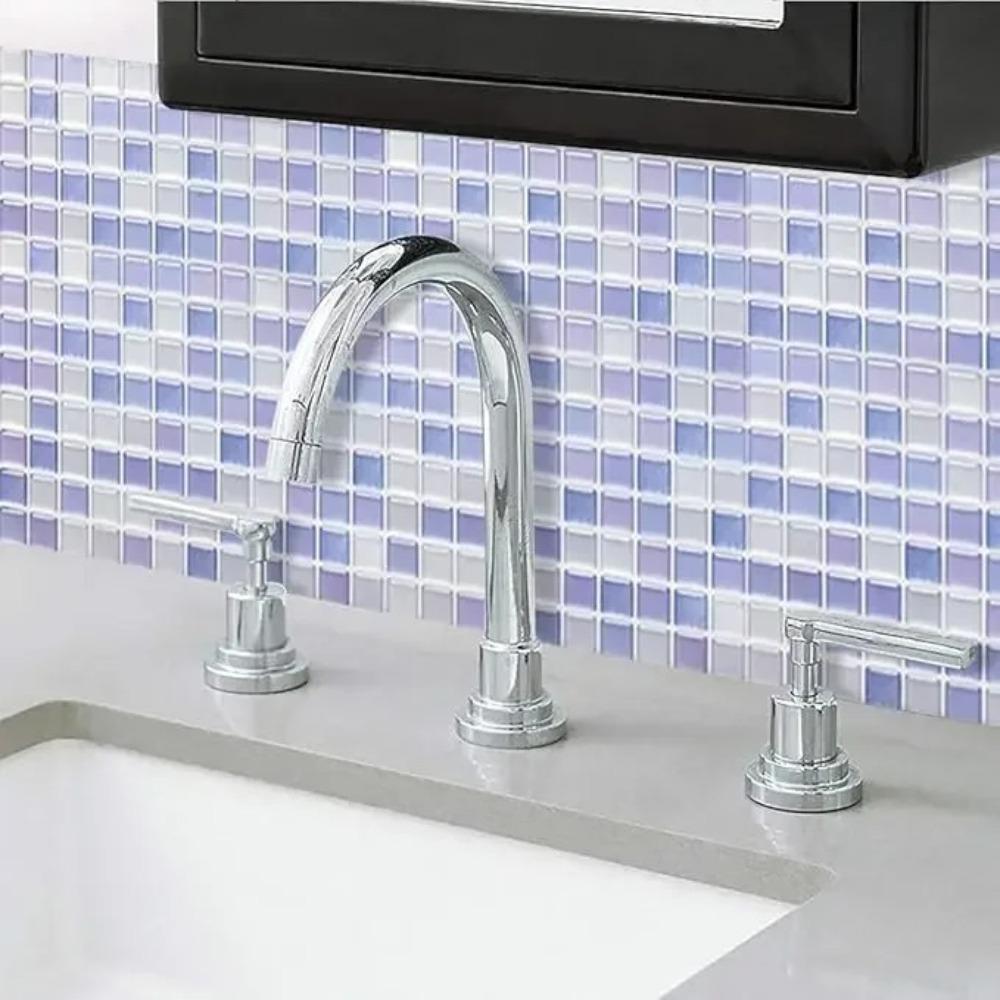 1 buc Autocolant de perete mozaic cu design 3D autoadeziv, dezlipește și lipește, pentru protecție împotriva stropilor, decor de perete