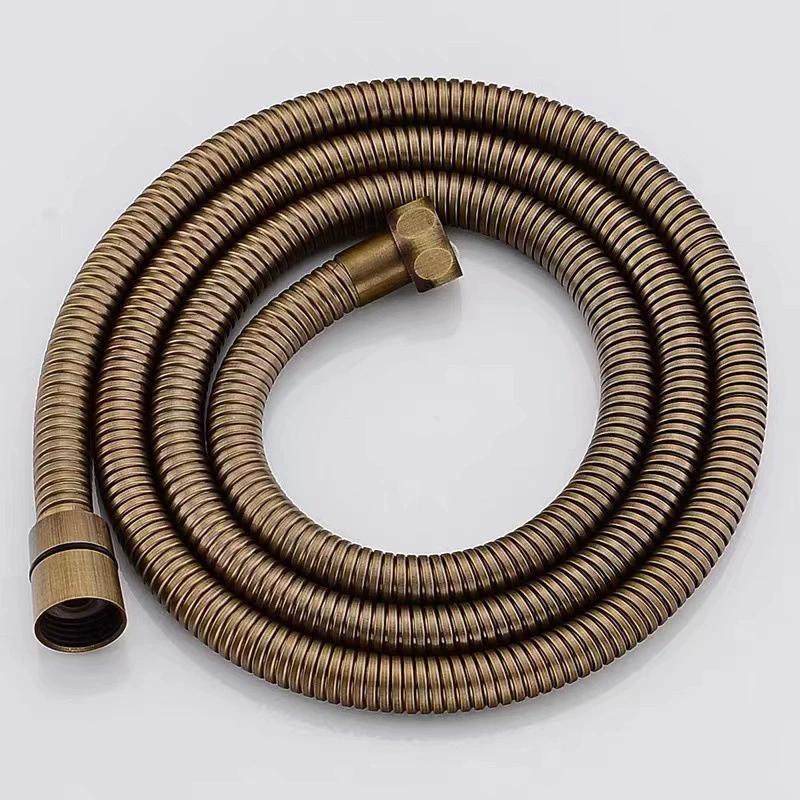 G1/2 " Flexible Nickel Shower Hose 1.5m Antique Plumbing Hose Stainless Gold Steel Bathroom Hose Gray Bathroom Shower head Pipe
