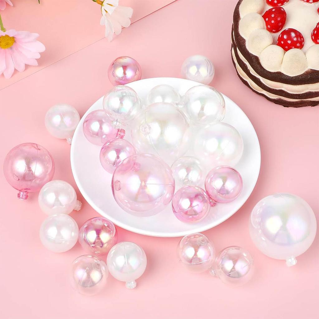 24Pcs Colorful Bubble Decorations Bubble Balls Cupcake Topper Set DIY Decor for Wedding Anniversary Baby Shower Birthday Party