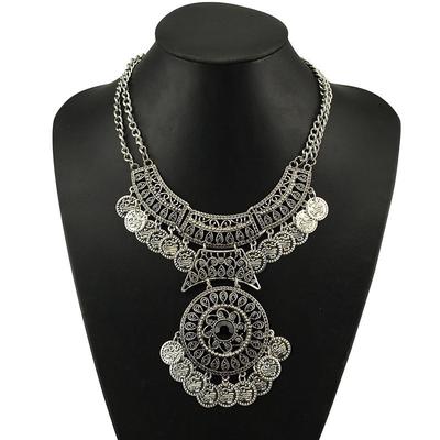 Γυναικεία Bohemian Festival Jewelry Double Chain Coin Statement Punk Rock Style Indian Ethnic Κολιέ