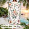 Mystical Forest Mushroom Garden Theme Quick Dry Beach Towel Custom Name Text Print Large Sand Resistant Towel Beach Vacation