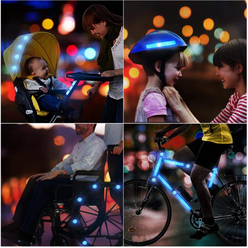 10Pcs Car Reflective Sticker Bumper Safety Warning Reflector Tape Sticker Rear Trunk Anti Collision Auto Exterior Accessories