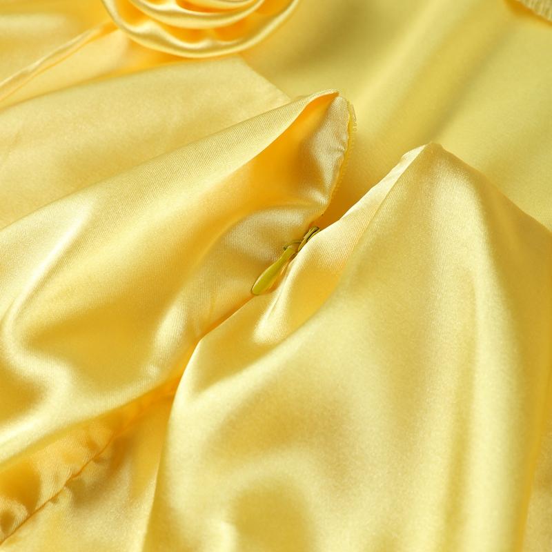 3D Květinové Stuhové Halterové Šaty Květinová Ramínka Barevná Ding Volné Dovolená Pláž Hedvábný Satén Ramínková Krátká Spodnička Šaty