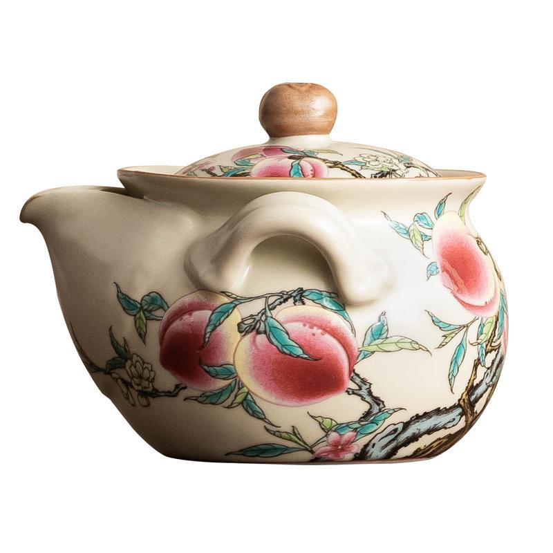 Ru Pec Pastely Devět Broskví Úchopová Konvička Keramická Kung Fu Čajová Sada Čajová Konvička Domácí Kreativní Nepálí Filtr Jedna Konvička