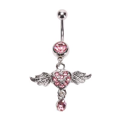 Ženy Piercing Srdce Křídlo Břicho Pupík Kroužek Visací tělové šperky