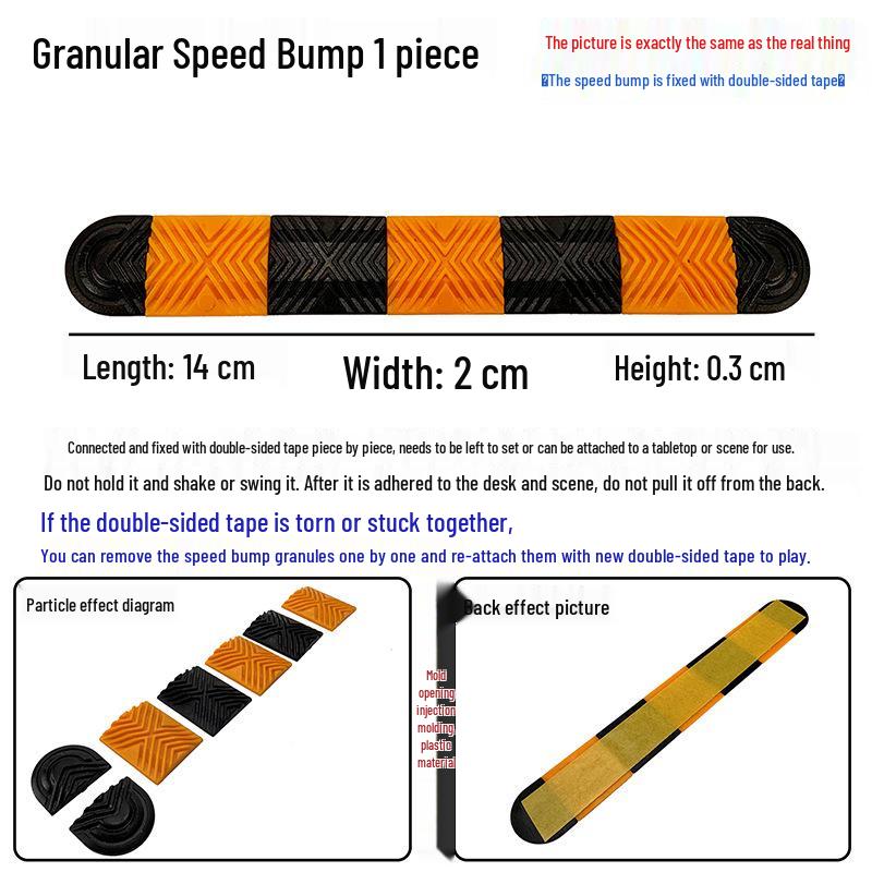 Speed Bump & Traffic Scene Model Toys: Cars, Cones, Signs, Lights, Plates