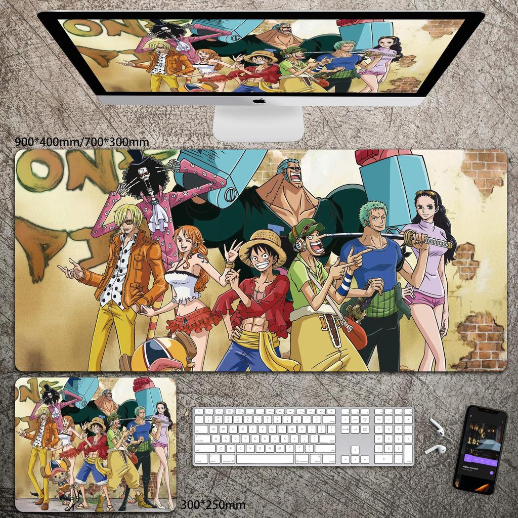High Definition ONE PIECE Leather Mouse Pad Oversized Boys Animation E-sports Game Keyboard Pad Luffy Computer Desk Pad Non-slip Waterproof Mouse Pad