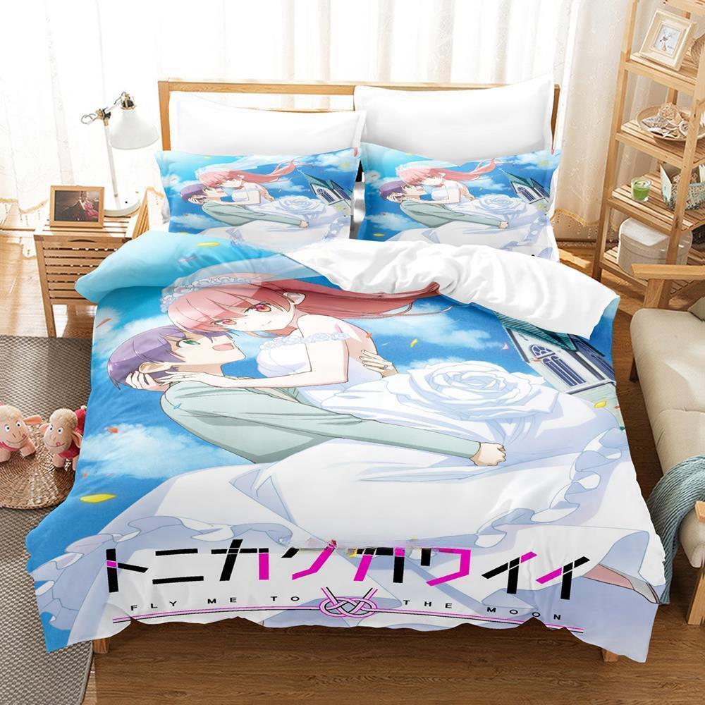 Anime TONIKAWA: Över Månen För Dig Sängkläder Set Enkel Twin Full Queen King Size Sängset Vuxen Barn Sovrum Påslakanset