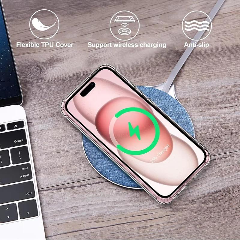Shockproof Silicone Clear Phone Case for IPhone 11 12 13 14 15 Pro Max Mini Lens Protection Back Case for IPhone X XS XR 7 8 6