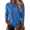 Women's Fashion Crewneck Long Sleeve Knit Sweater Color Versatile Pullover for Fall and Winter