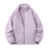Autumn/Winter Fleece Couple's Jacket: Velvet-Thickened, Warm, Stand Collar, Pure Color Outerwear