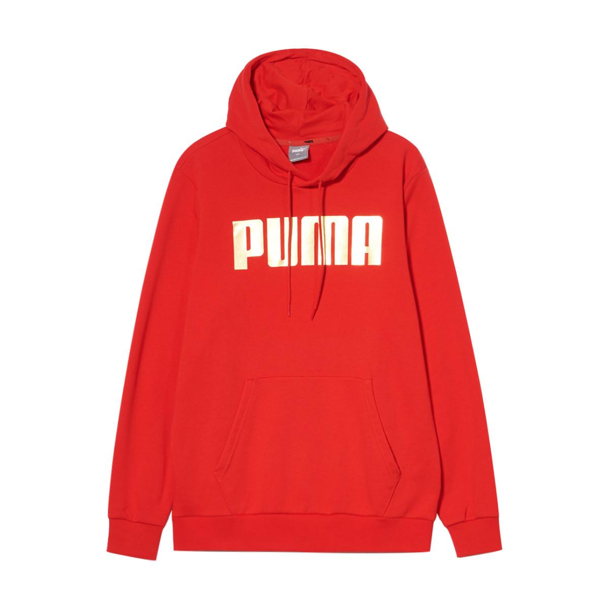 

Puma Solid Color Hooded Long Sleeve Sweatshirt Men sweatshirt Orange 671149-05 2XL