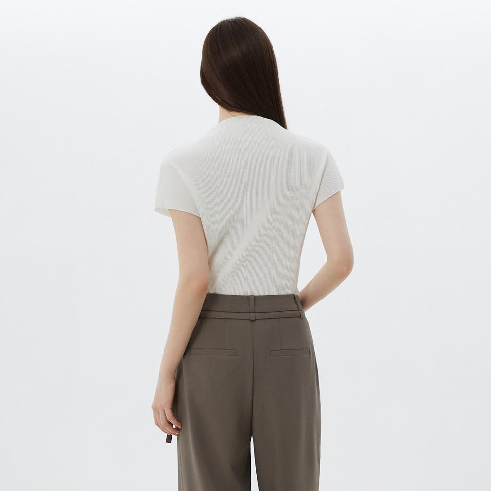 LAP Pleated Half-Neck Short Sleeve T-Shirt As2Ct480