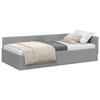 L Shaped Bed Frame with Headboard Light Gray 31.5 X 78.7 (80 Cm X 200 Cm) Fabric