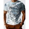 Men's T-shirt Summer New O-NEC Snow Leopard 3D Printed Half Sleeve Breathable Short Sleeve Daily Versatile Comfortable Menswear
