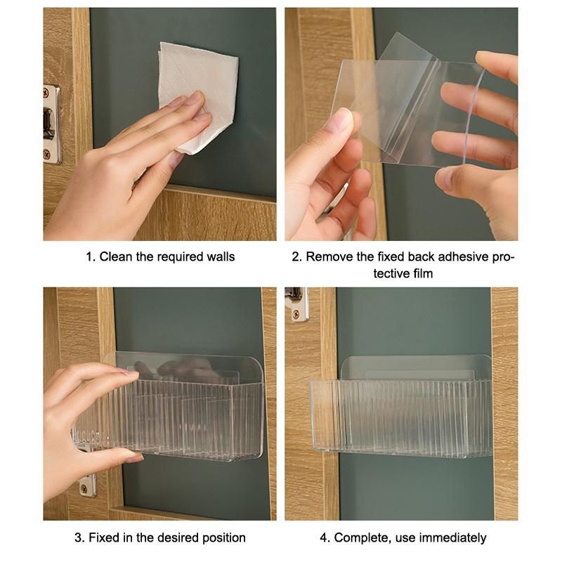 Mirror Cabinet Storage Box Wall Hanging Punch-Free Wall-Mounted With Partitions Bathroom Mirror Cabinet Cosmetics Mask Rack