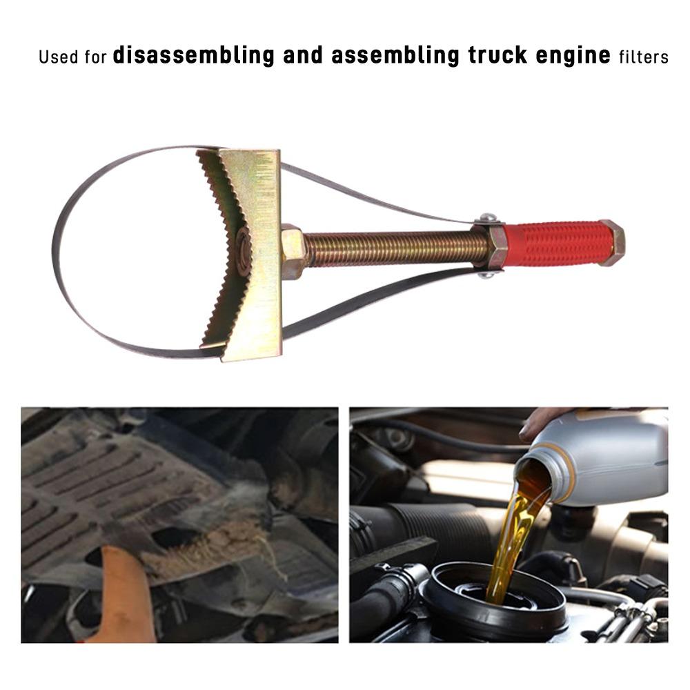 Oil filter wrench Filter oil change disassembly tool Adjustable ingot type automotive oil grid steel belt wrench