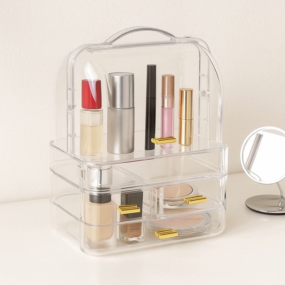 Clear Makeup Storage Rack Drawer Style Lipstick Holder Large Lip Gloss Storage Stand  for Bathroom